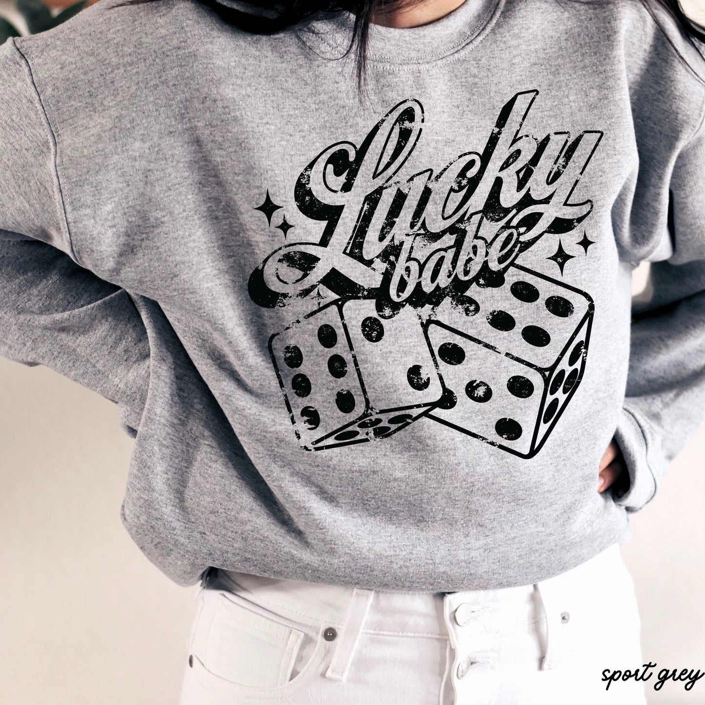 Lucky Babe Dice Sweatshirt *8 Colors (S-3X) Chloe Vs Tank The Boutique