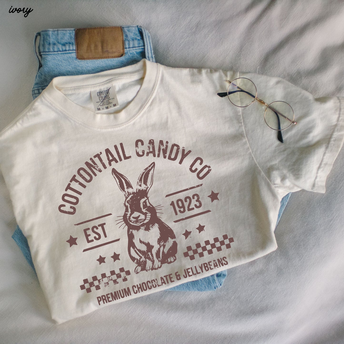 Cottontail Candy Co Comfort Colors Tee *14 Colors (S-3X) Chloe Vs Tank The Boutique