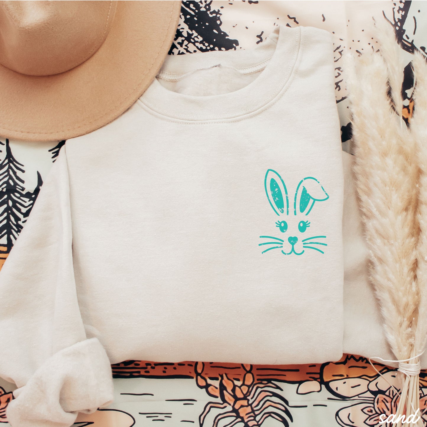 Pocket Bunny Sweatshirt *12 Colors (S-3X) Chloe Vs Tank The Boutique