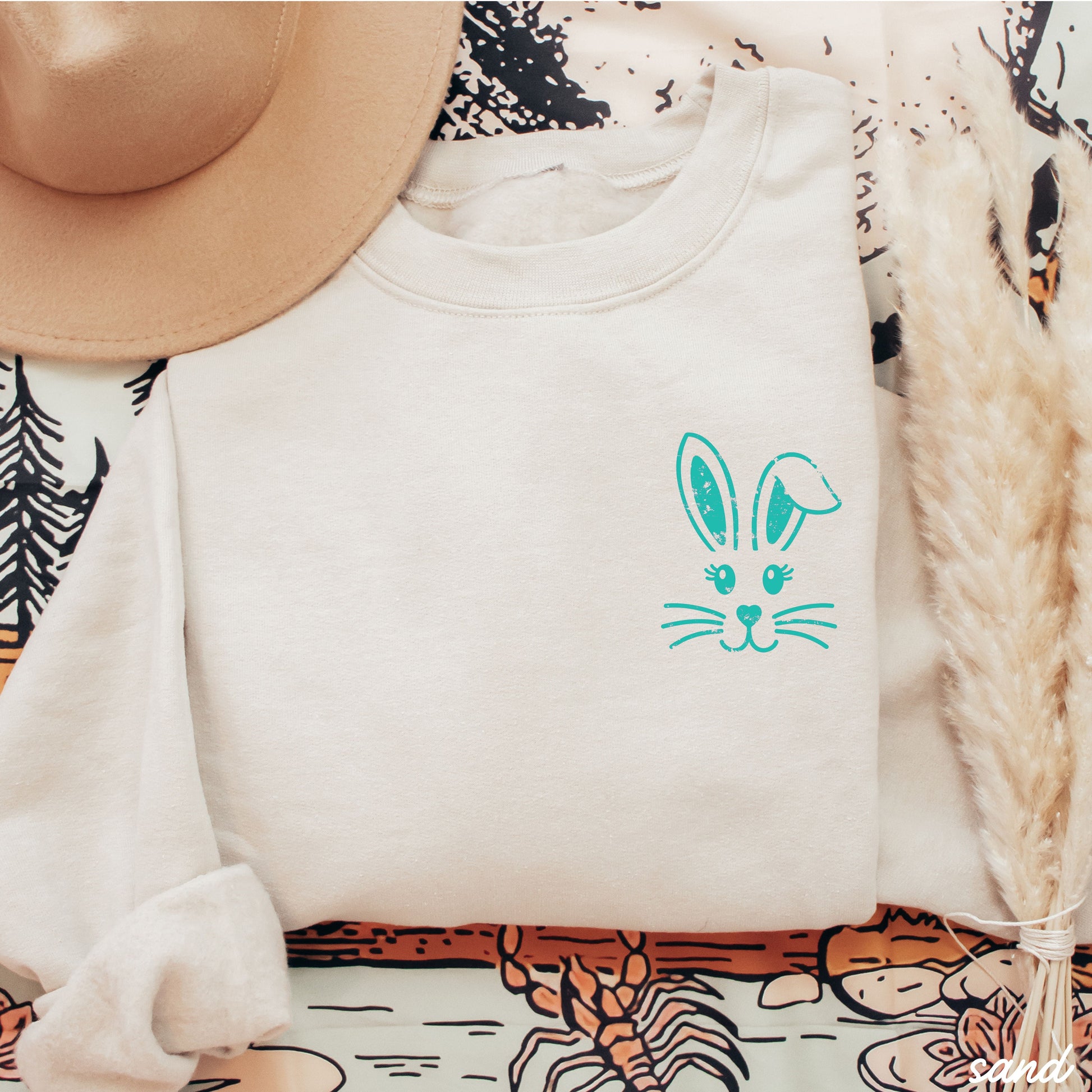 Pocket Bunny Sweatshirt *12 Colors (S-3X) Chloe Vs Tank The Boutique