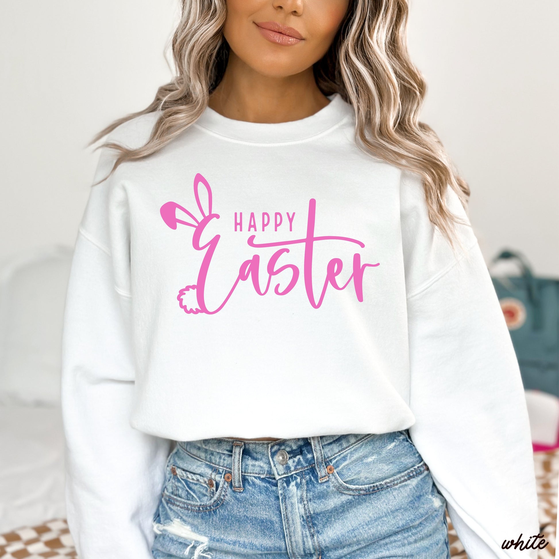 Happy Easter Sweatshirt *9 Colors (S-3X) Chloe Vs Tank The Boutique