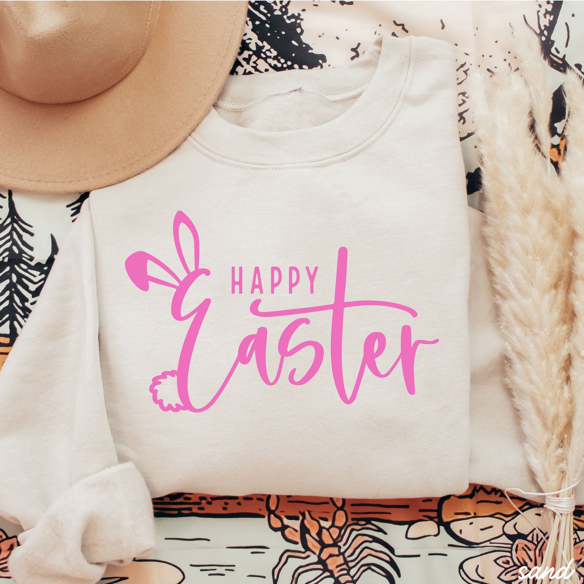 Happy Easter Sweatshirt *9 Colors (S-3X) Chloe Vs Tank The Boutique