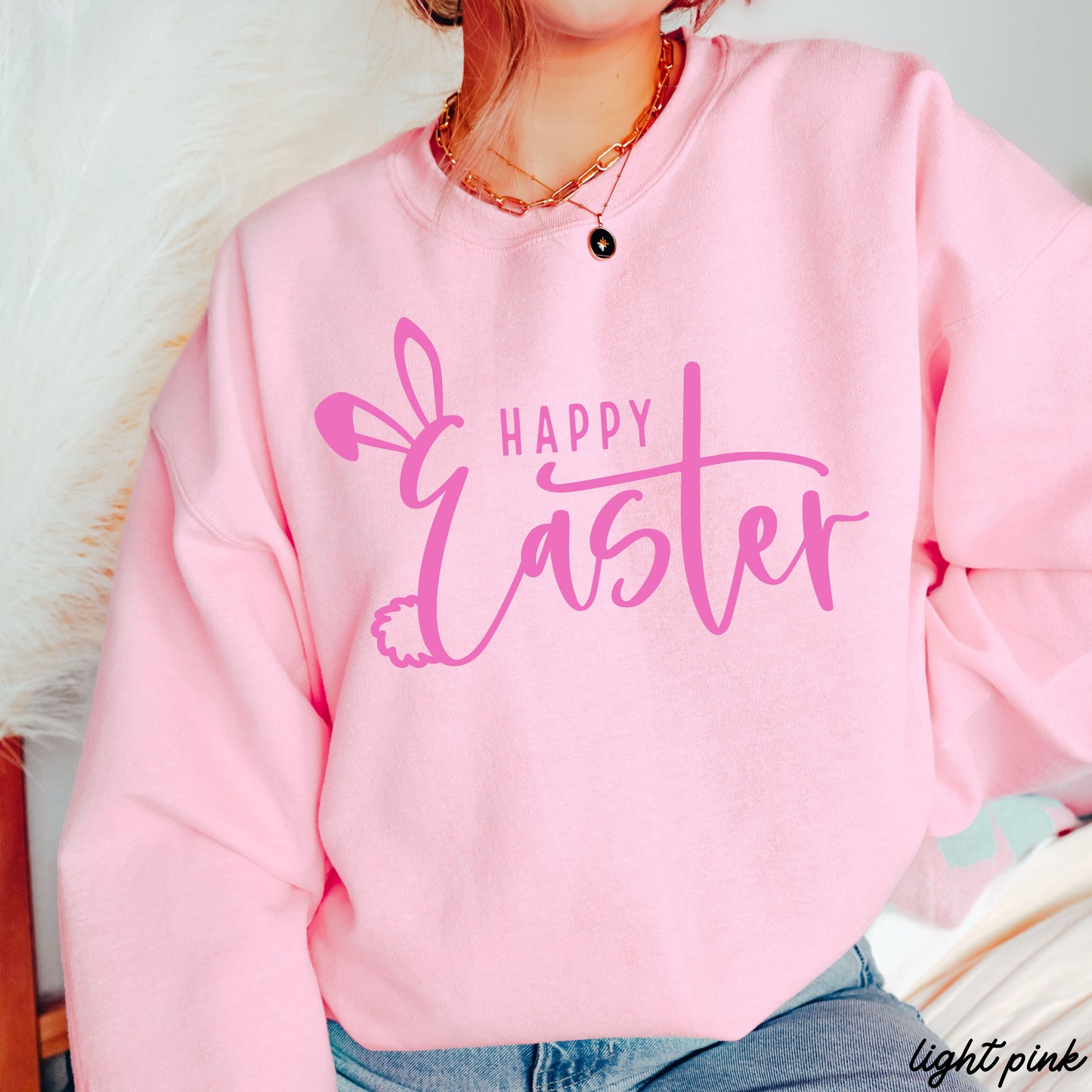 Happy Easter Sweatshirt *9 Colors (S-3X) Chloe Vs Tank The Boutique