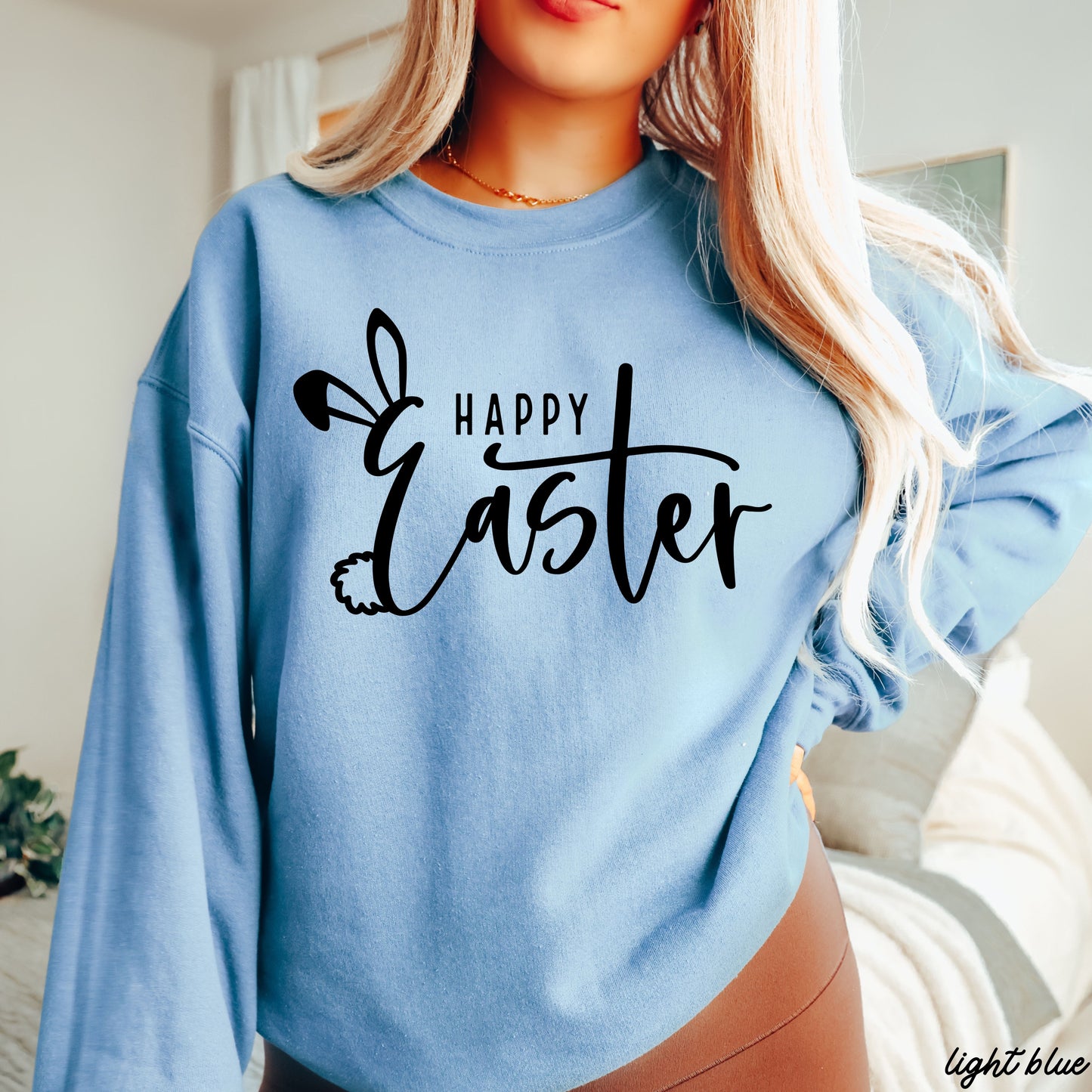 Happy Easter Sweatshirt *9 Colors (S-3X) Chloe Vs Tank The Boutique