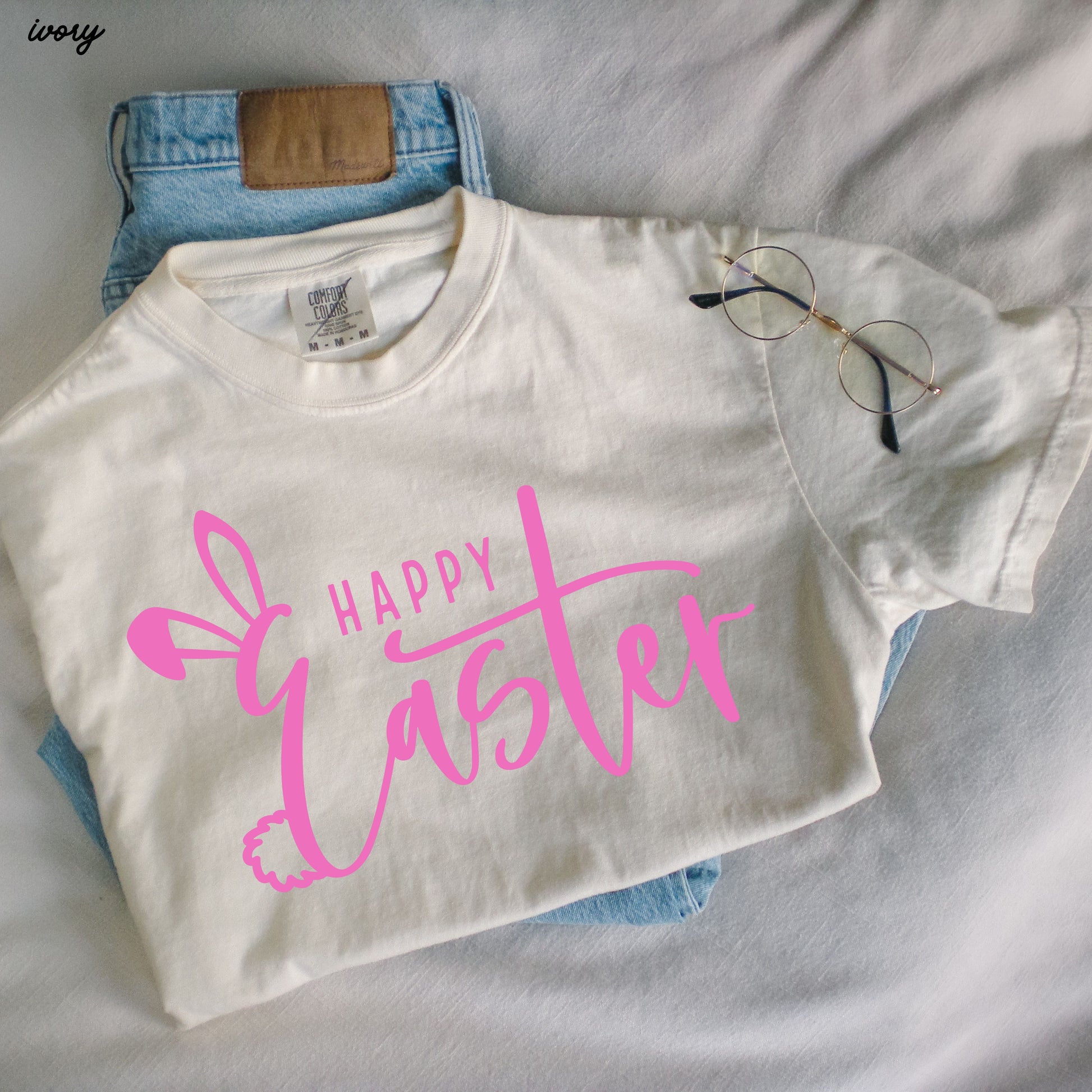 Happy Easter Comfort Colors Tee *15 Colors (S-3X) Chloe Vs Tank The Boutique