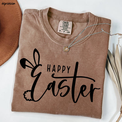Happy Easter Comfort Colors Tee *15 Colors (S-3X) Chloe Vs Tank The Boutique