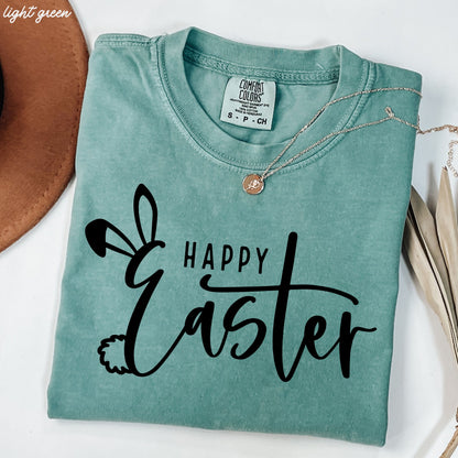 Happy Easter Comfort Colors Tee *15 Colors (S-3X) Chloe Vs Tank The Boutique