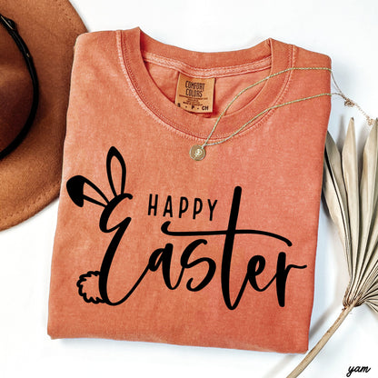 Happy Easter Comfort Colors Tee *15 Colors (S-3X) Chloe Vs Tank The Boutique