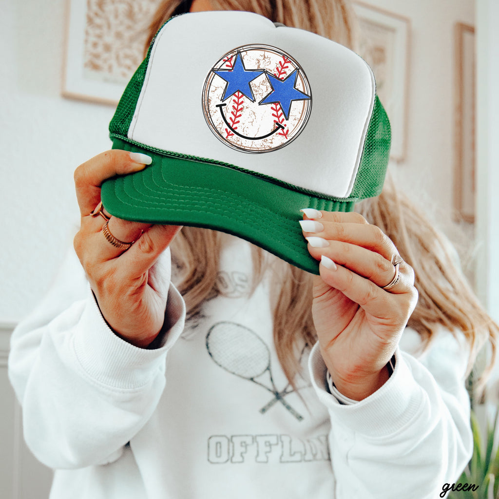 Baseball Star Eyes Trucker Hat *9 Colors Chloe Vs Tank The Boutique