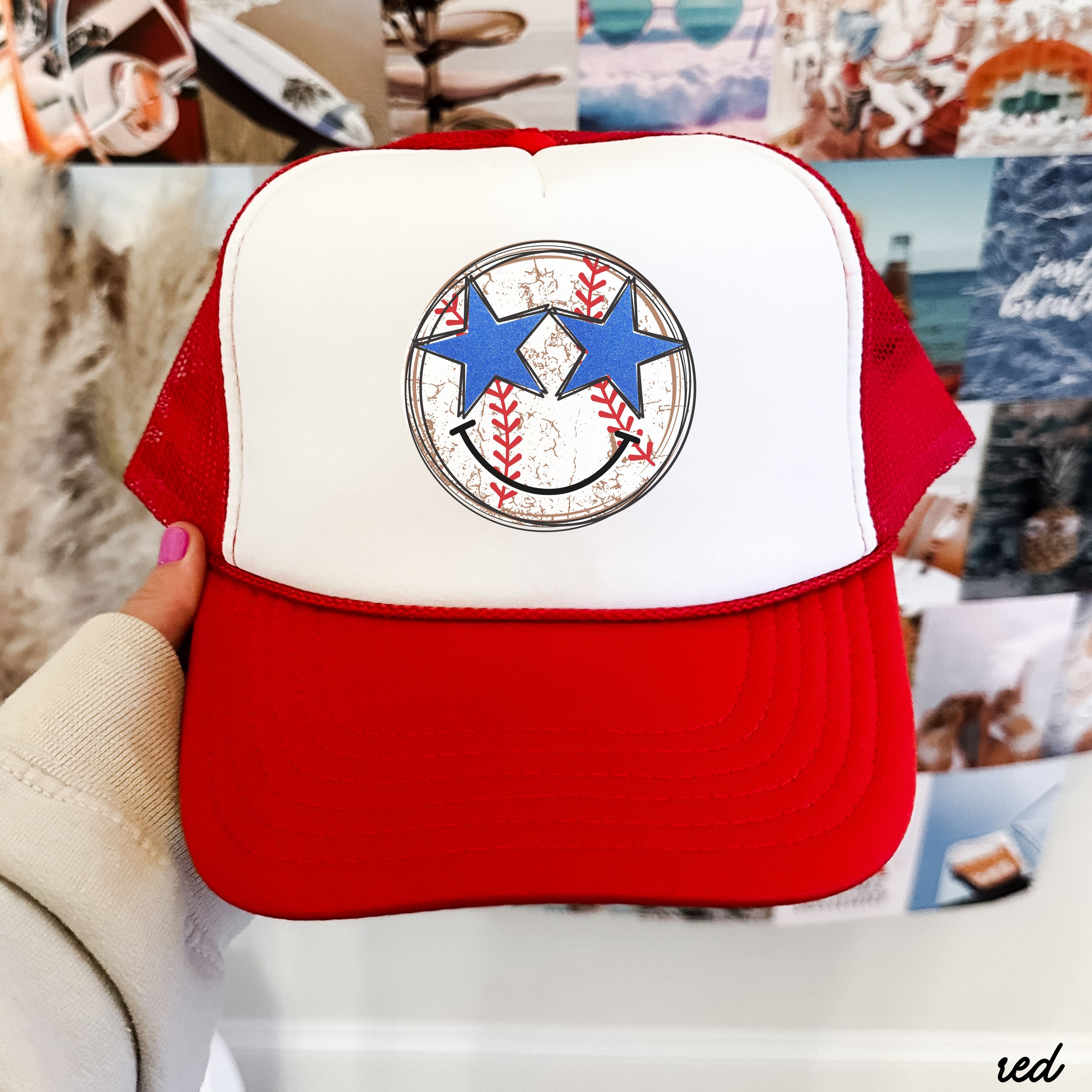 Baseball Star Eyes Trucker Hat *9 Colors Chloe Vs Tank The Boutique