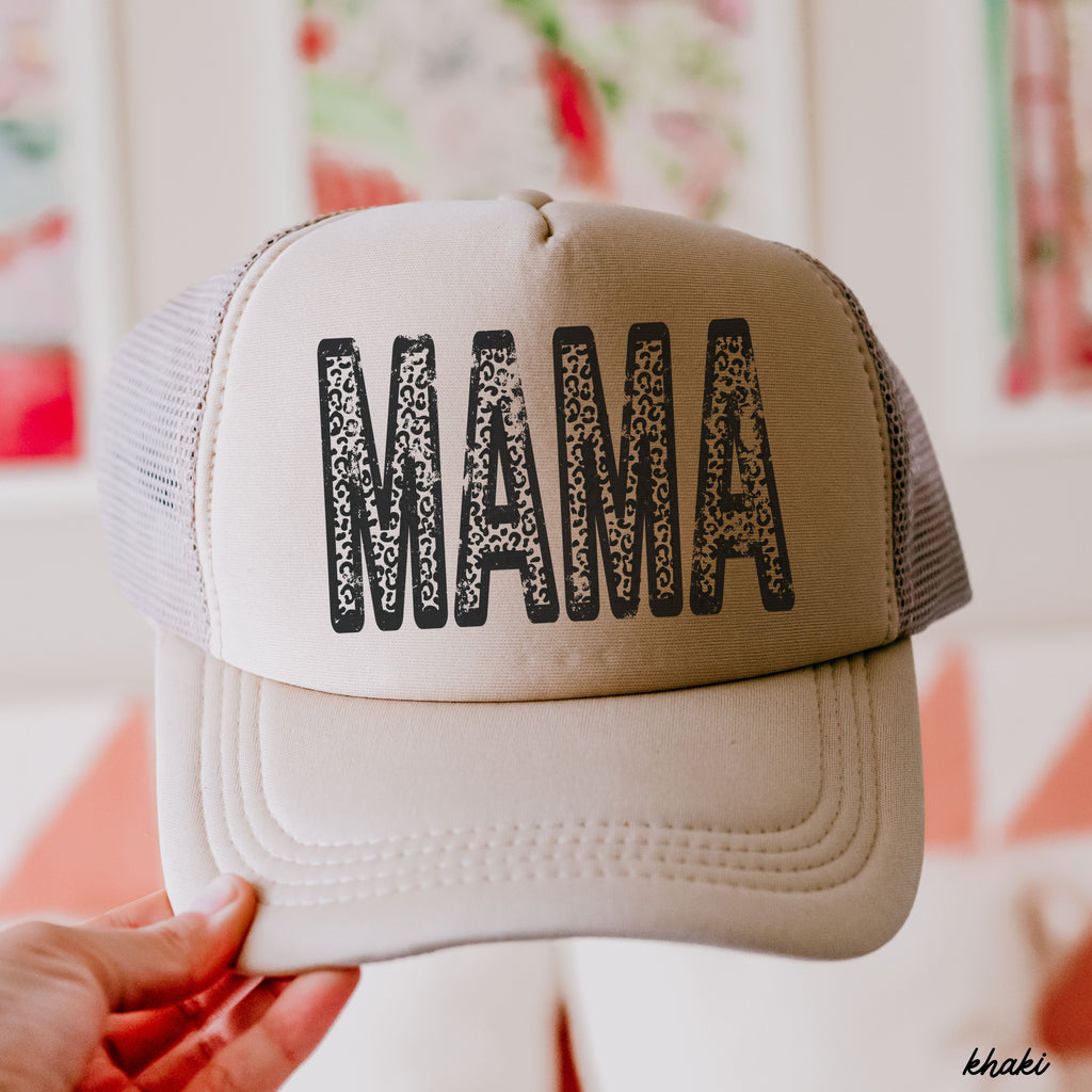 Leopard Mama Trucker Hat *8 COLORS Chloe Vs Tank The Boutique