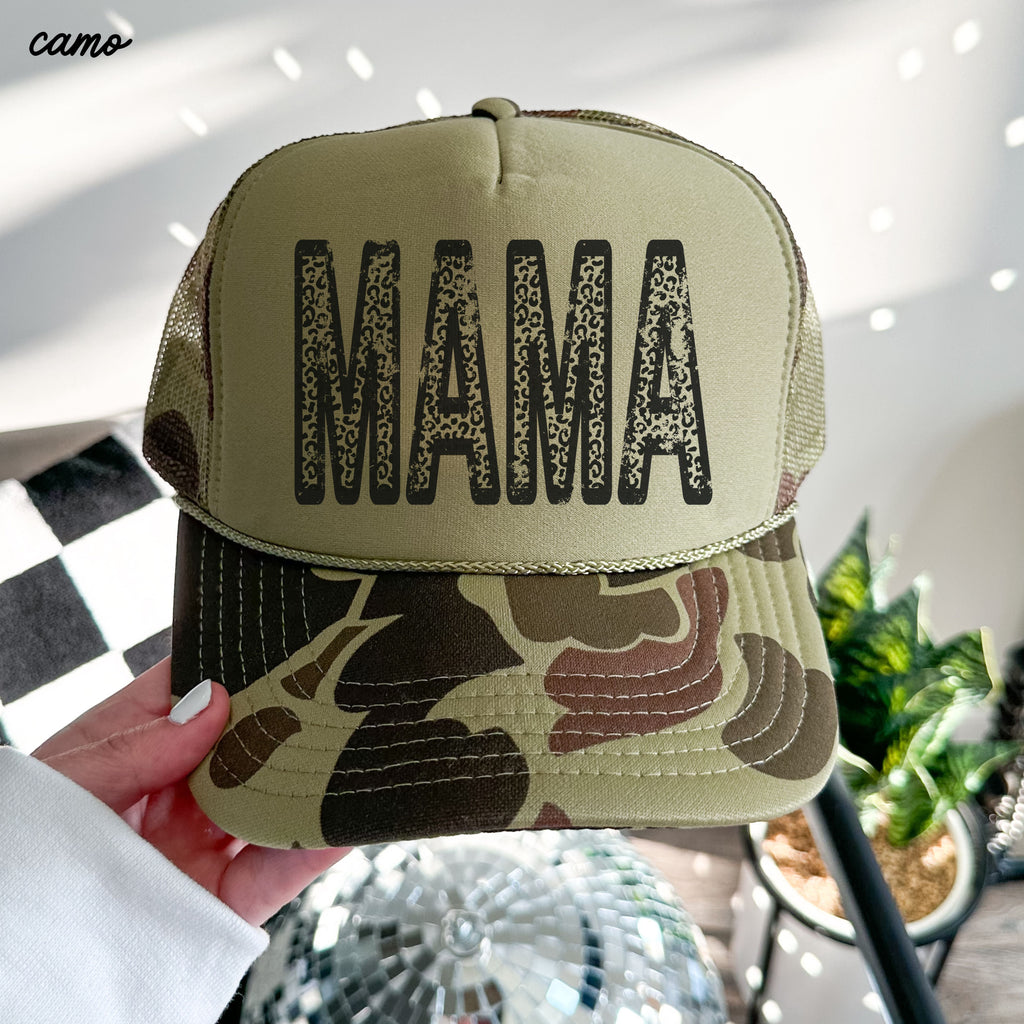 Leopard Mama Trucker Hat *8 COLORS Chloe Vs Tank The Boutique