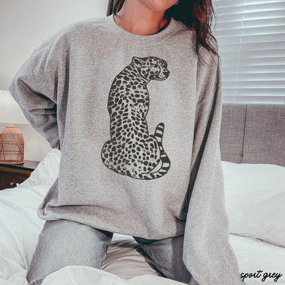 Sitting Cheetah Sweatshirt *5 Colors (S-3X) Chloe Vs Tank The Boutique
