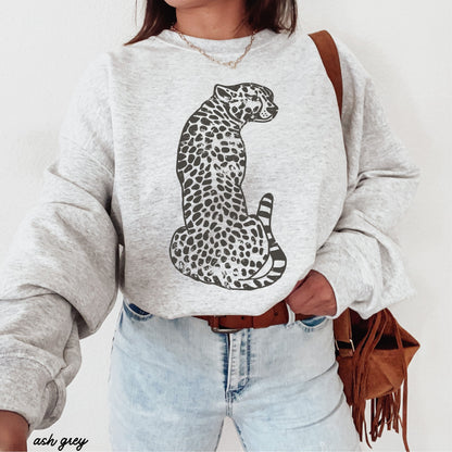 Sitting Cheetah Sweatshirt *5 Colors (S-3X) Chloe Vs Tank The Boutique
