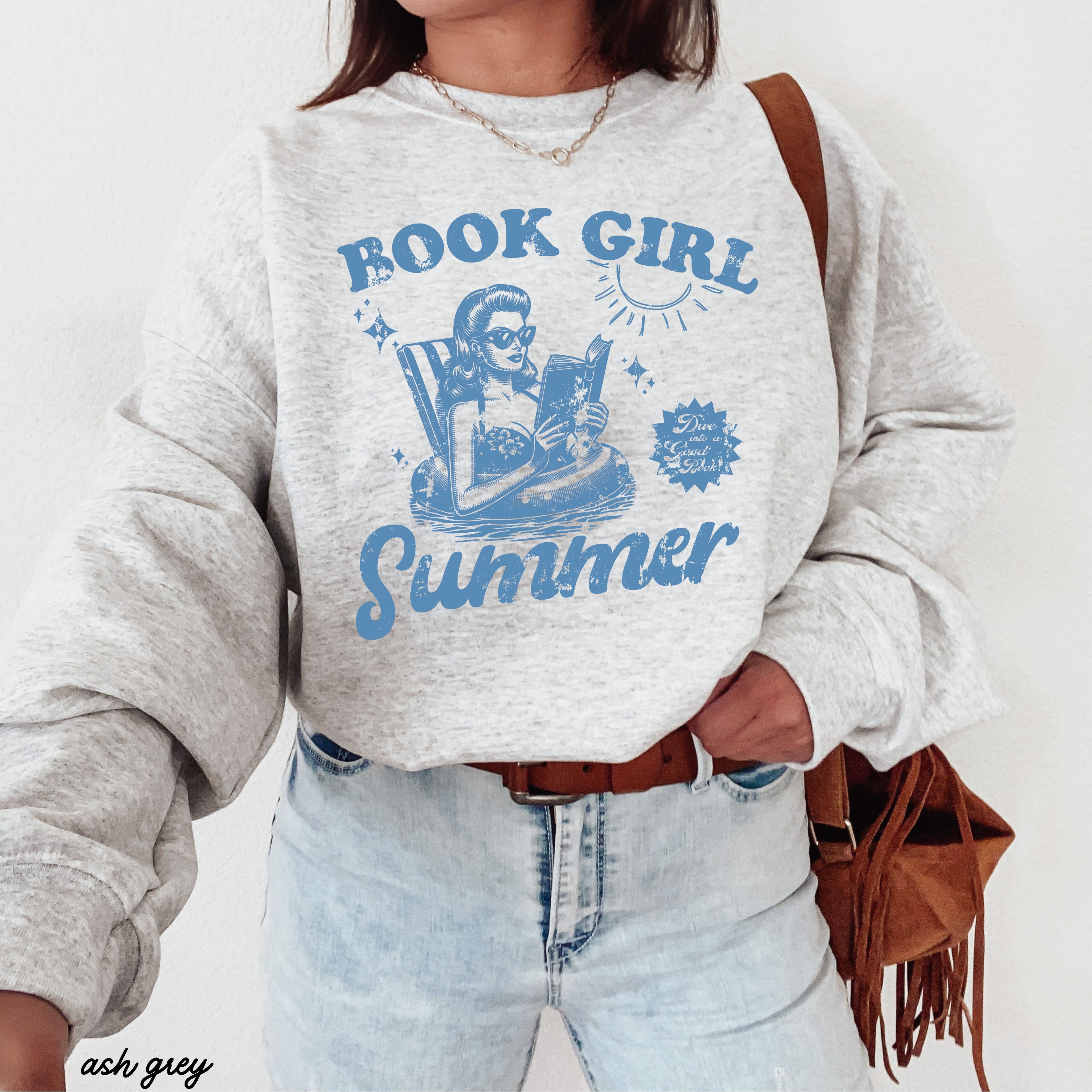 Book Girl Summer Sweatshirt *5 Colors (S-3X) Chloe Vs Tank The Boutique