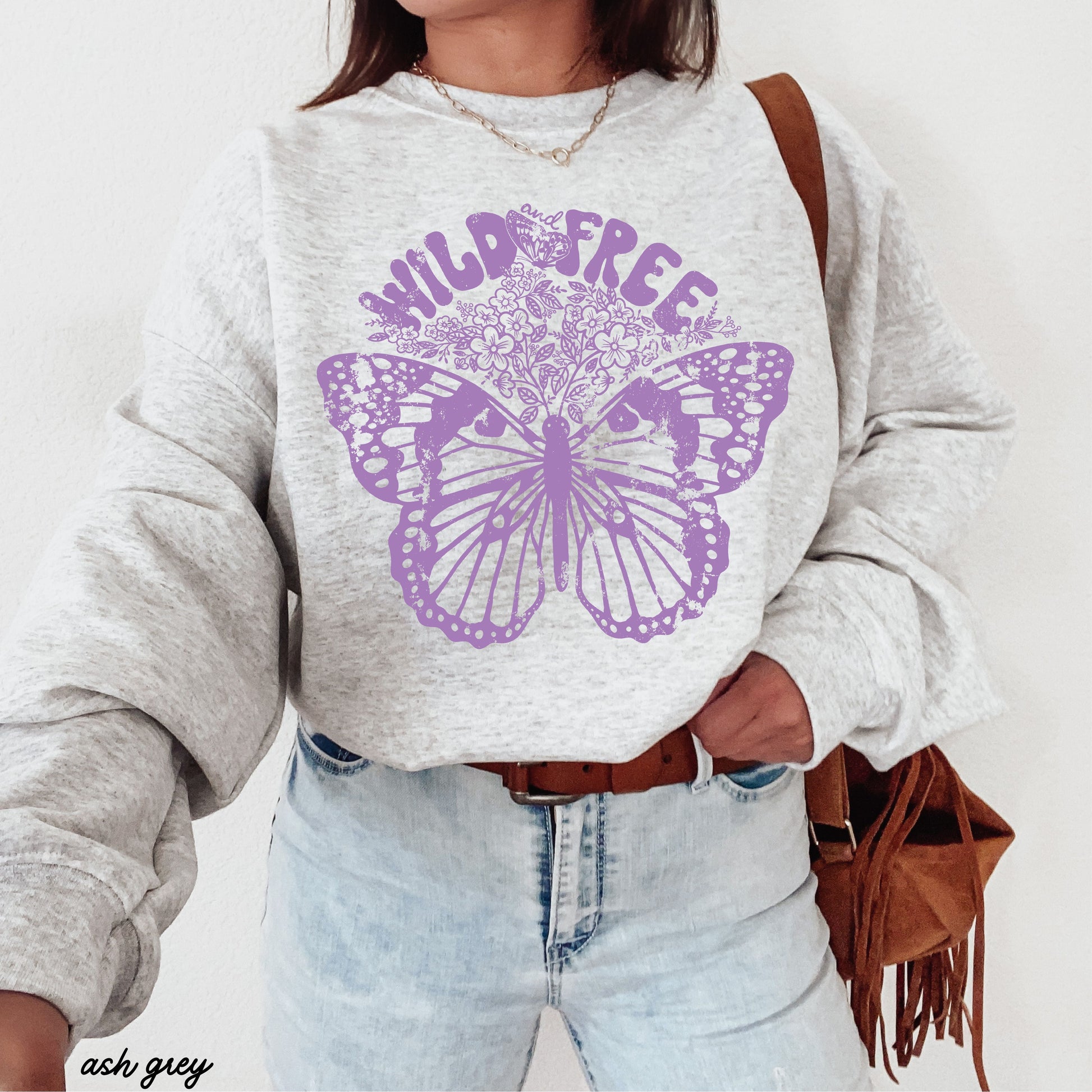 Wild & Free Butterfly Sweatshirt *5 Colors (S-3X) Chloe Vs Tank The Boutique
