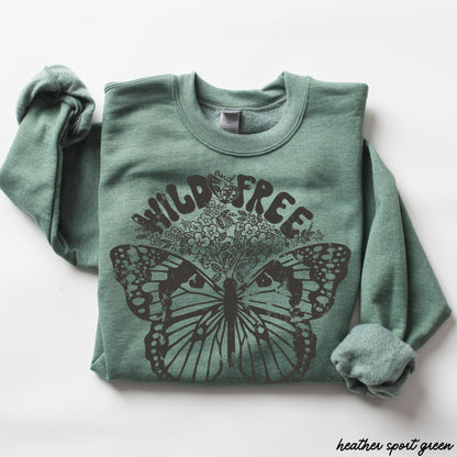 Wild & Free Butterfly Sweatshirt *5 Colors (S-3X) Chloe Vs Tank The Boutique