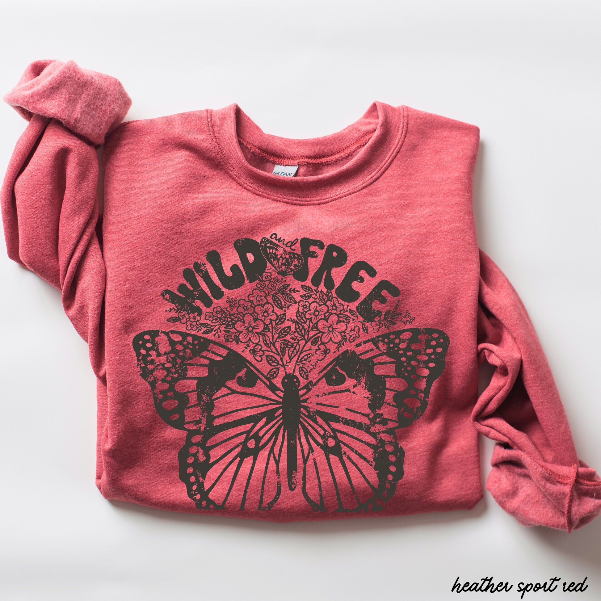 Wild & Free Butterfly Sweatshirt *5 Colors (S-3X) Chloe Vs Tank The Boutique