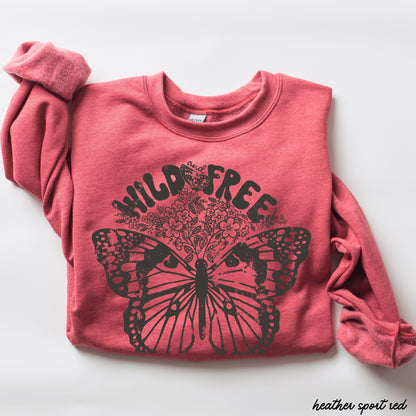 Wild & Free Butterfly Sweatshirt *5 Colors (S-3X) Chloe Vs Tank The Boutique