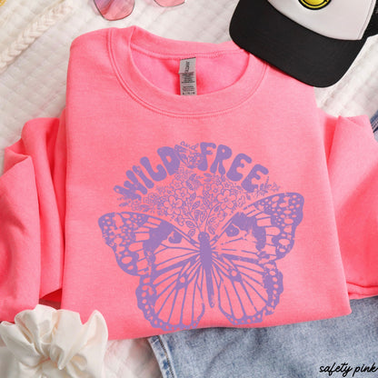 Wild & Free Butterfly Sweatshirt *5 Colors (S-3X) Chloe Vs Tank The Boutique