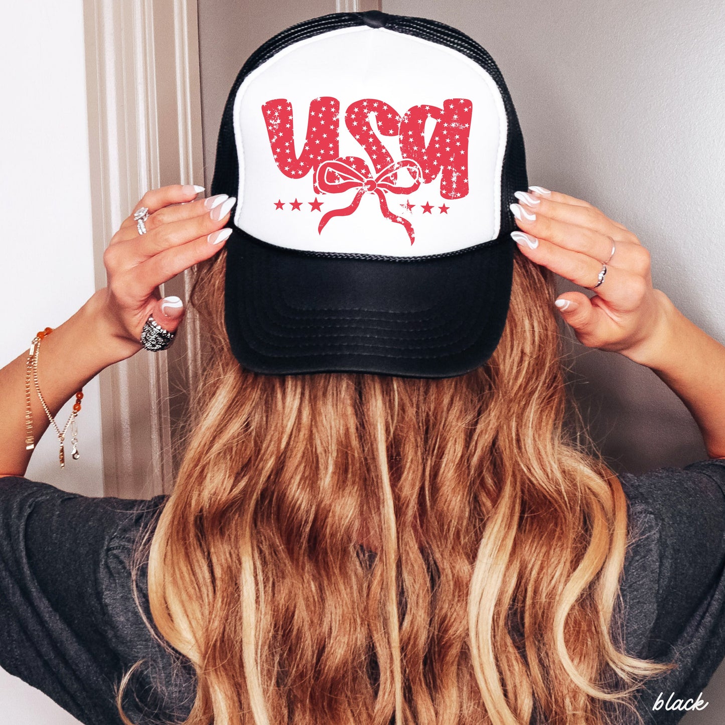 USA Bubble Coquette Trucker Hat *5 COLORS Chloe Vs Tank The Boutique