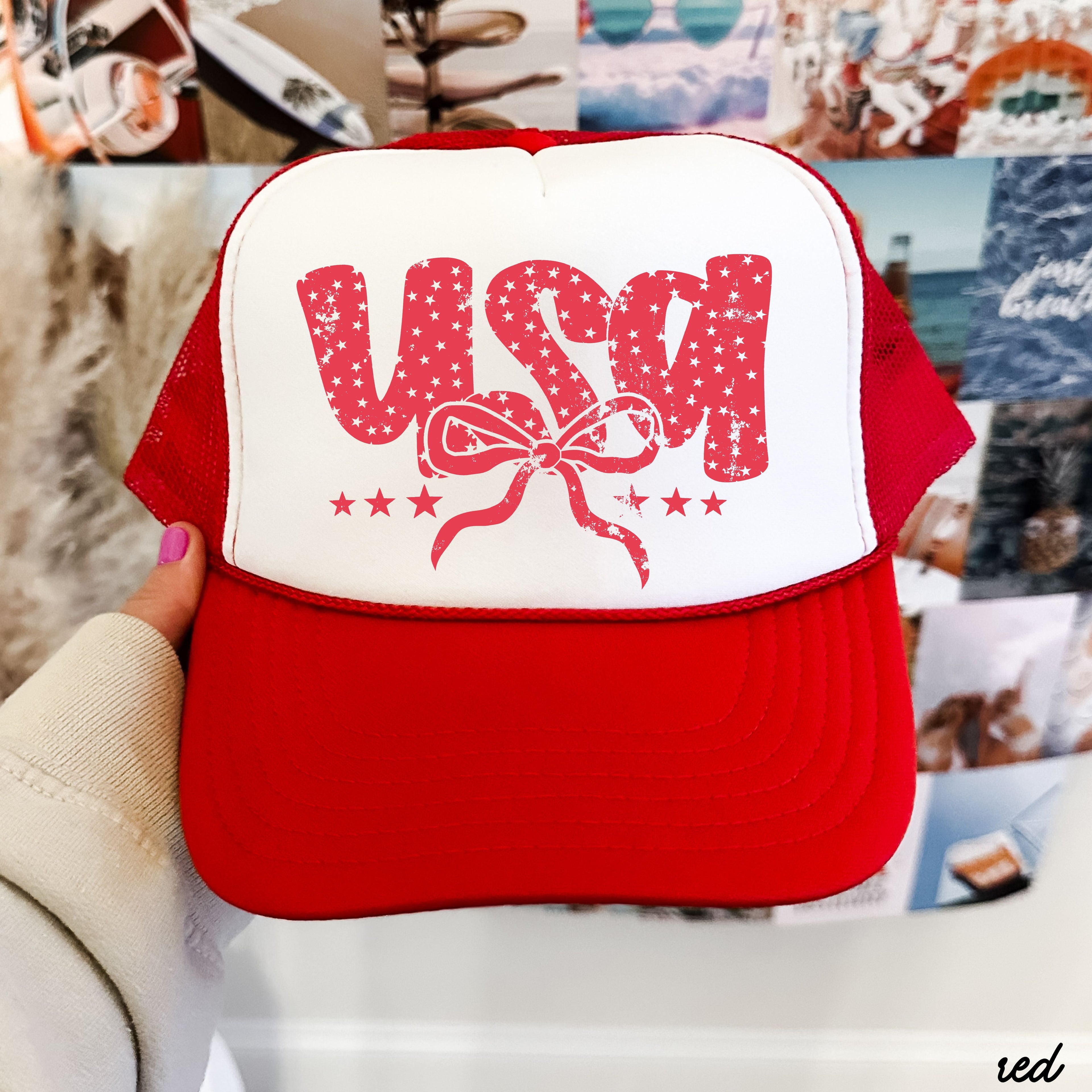 USA Bubble Coquette Trucker Hat *5 COLORS Chloe Vs Tank The Boutique