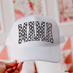 Checkered Mama Outline Trucker Hat *9 COLORS Chloe Vs Tank The Boutique