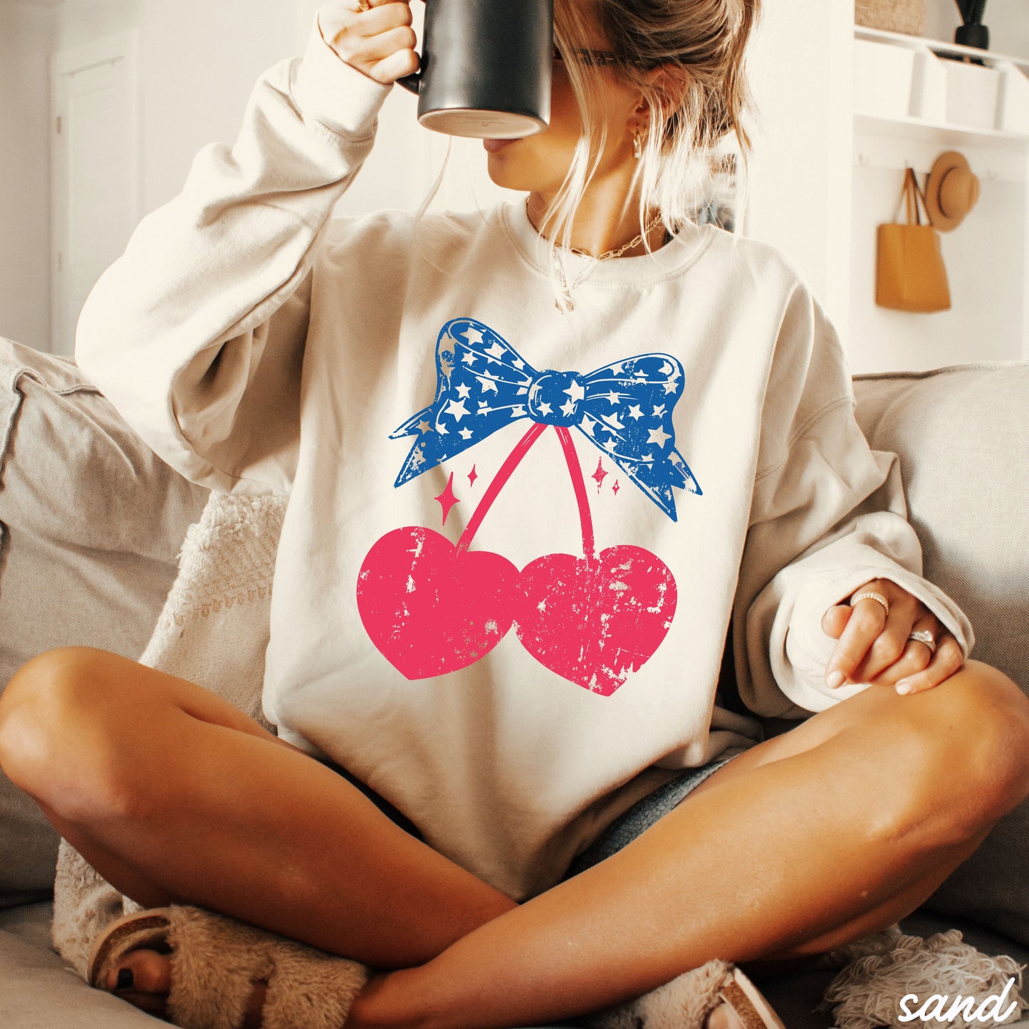 Cherry Coquette Stars Sweatshirt *3 Colors (S-3X) Chloe Vs Tank The Boutique