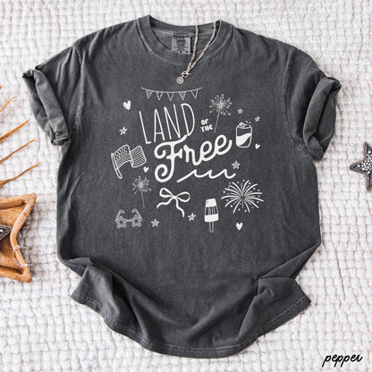 Land of the Free Doodle Tee *8 Colors (S-3X) Chloe Vs Tank The Boutique