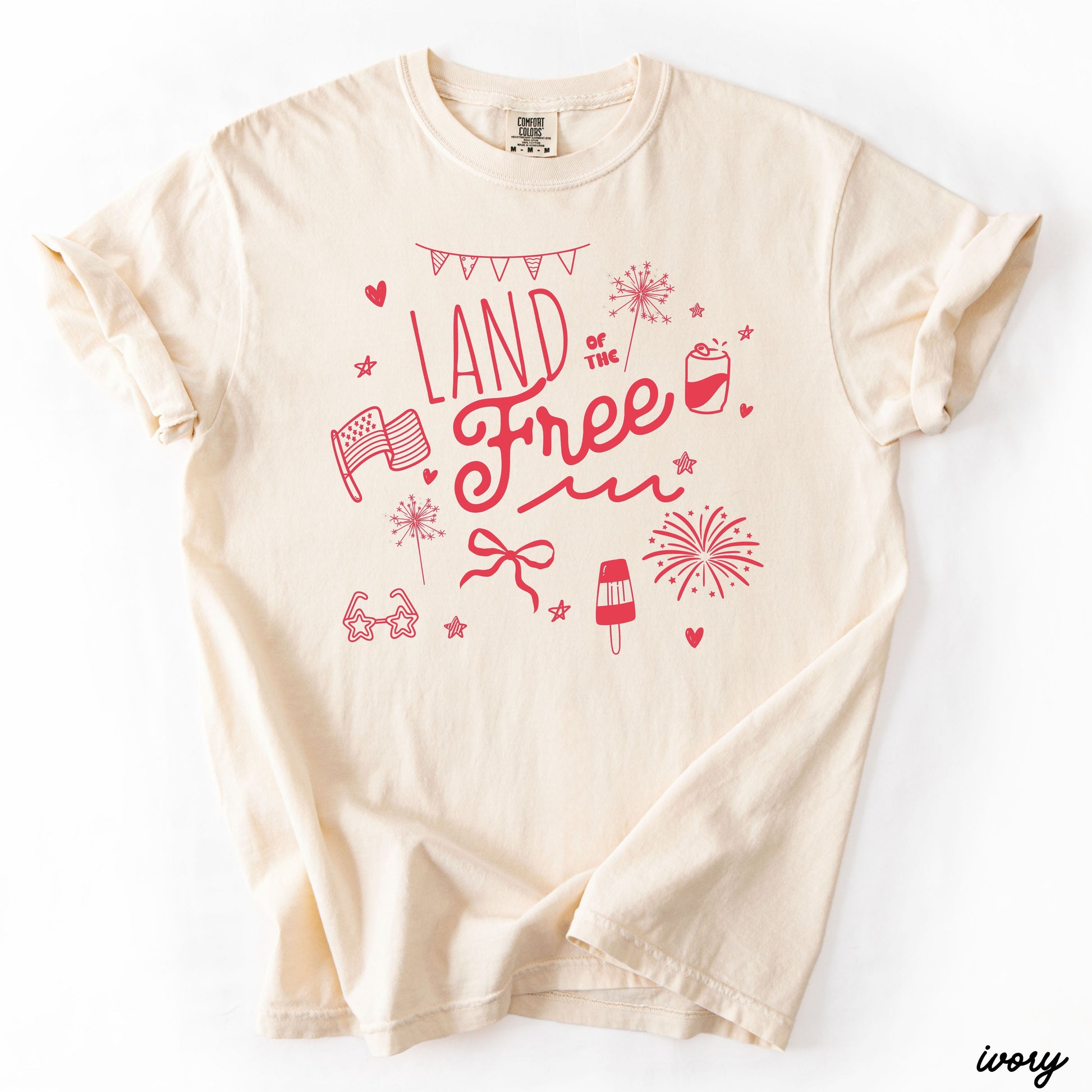 Land of the Free Doodle Tee *8 Colors (S-3X) Chloe Vs Tank The Boutique