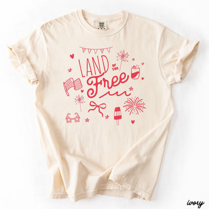 Land of the Free Doodle Tee *8 Colors (S-3X) Chloe Vs Tank The Boutique