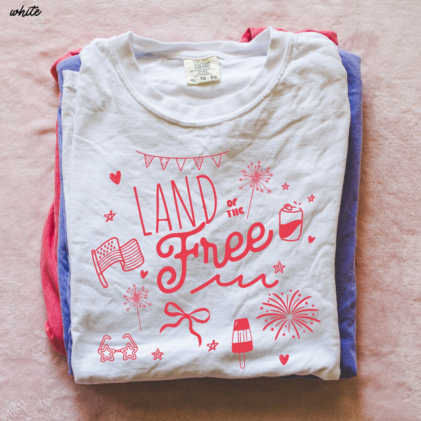 Land of the Free Doodle Tee *8 Colors (S-3X) Chloe Vs Tank The Boutique