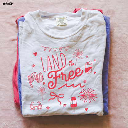 Land of the Free Doodle Tee *8 Colors (S-3X) Chloe Vs Tank The Boutique