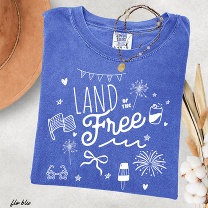 Land of the Free Doodle Tee *8 Colors (S-3X) Chloe Vs Tank The Boutique