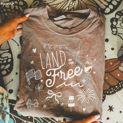 Land of the Free Doodle Tee *8 Colors (S-3X) Chloe Vs Tank The Boutique