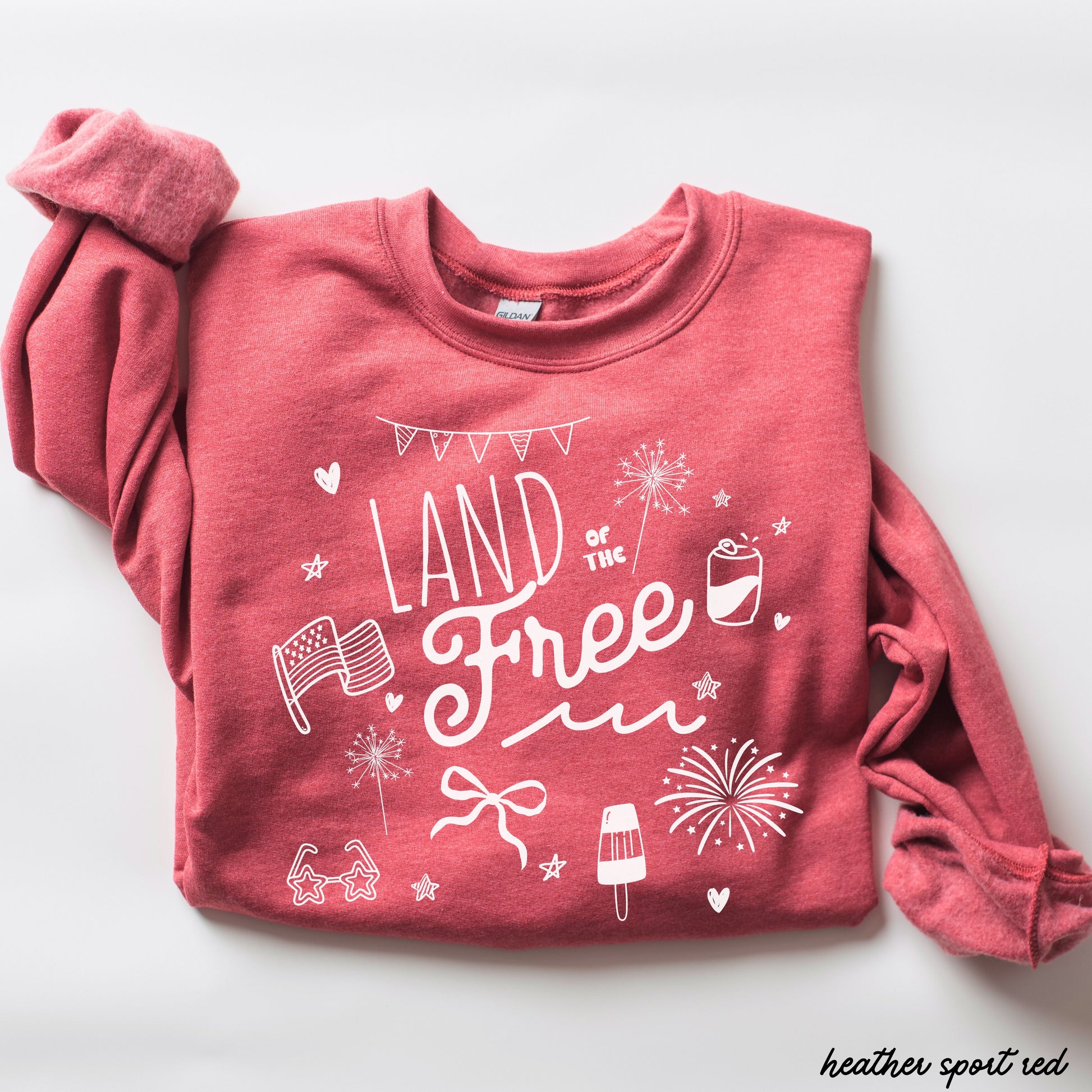 Land of the Free Doodle Sweatshirt *4 Colors (S-3X) Chloe Vs Tank The Boutique