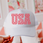 Checkered USA Trucker Hat *9 COLORS Chloe Vs Tank The Boutique