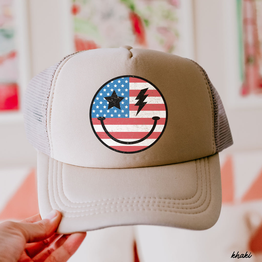 Happy USA Trucker Hat *8 COLORS Chloe Vs Tank The Boutique