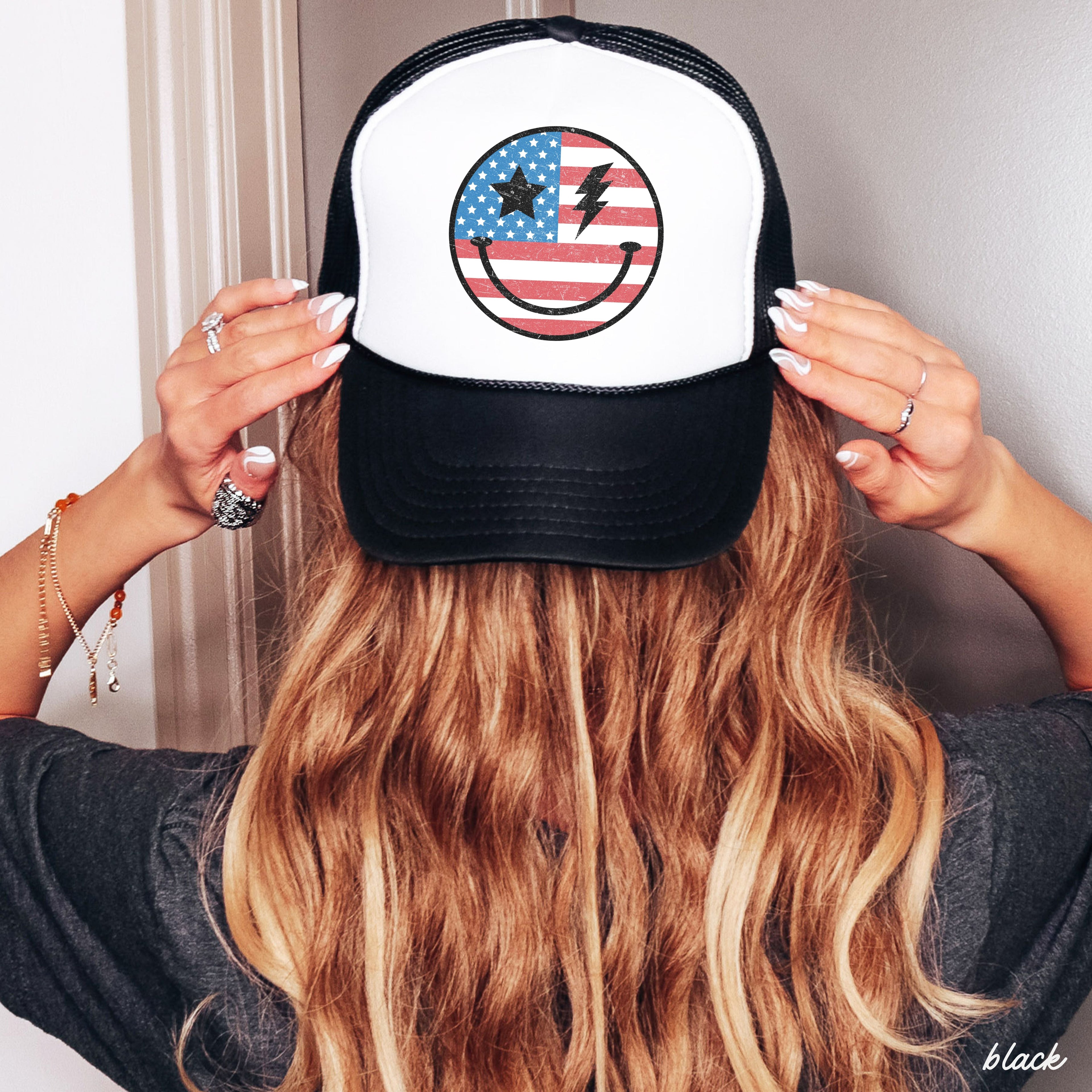Happy USA Trucker Hat *8 COLORS Chloe Vs Tank The Boutique