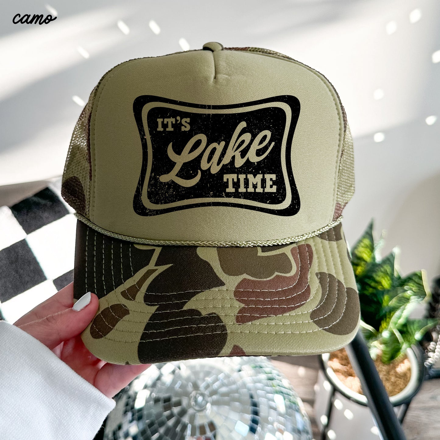 It's Lake Time Trucker Hat *9 COLORS Chloe Vs Tank The Boutique