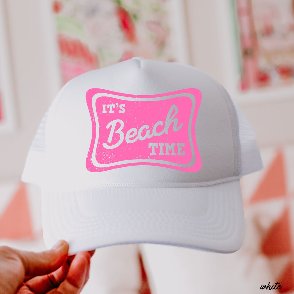 It's Beach Time Trucker Hat *9 COLORS Chloe Vs Tank The Boutique