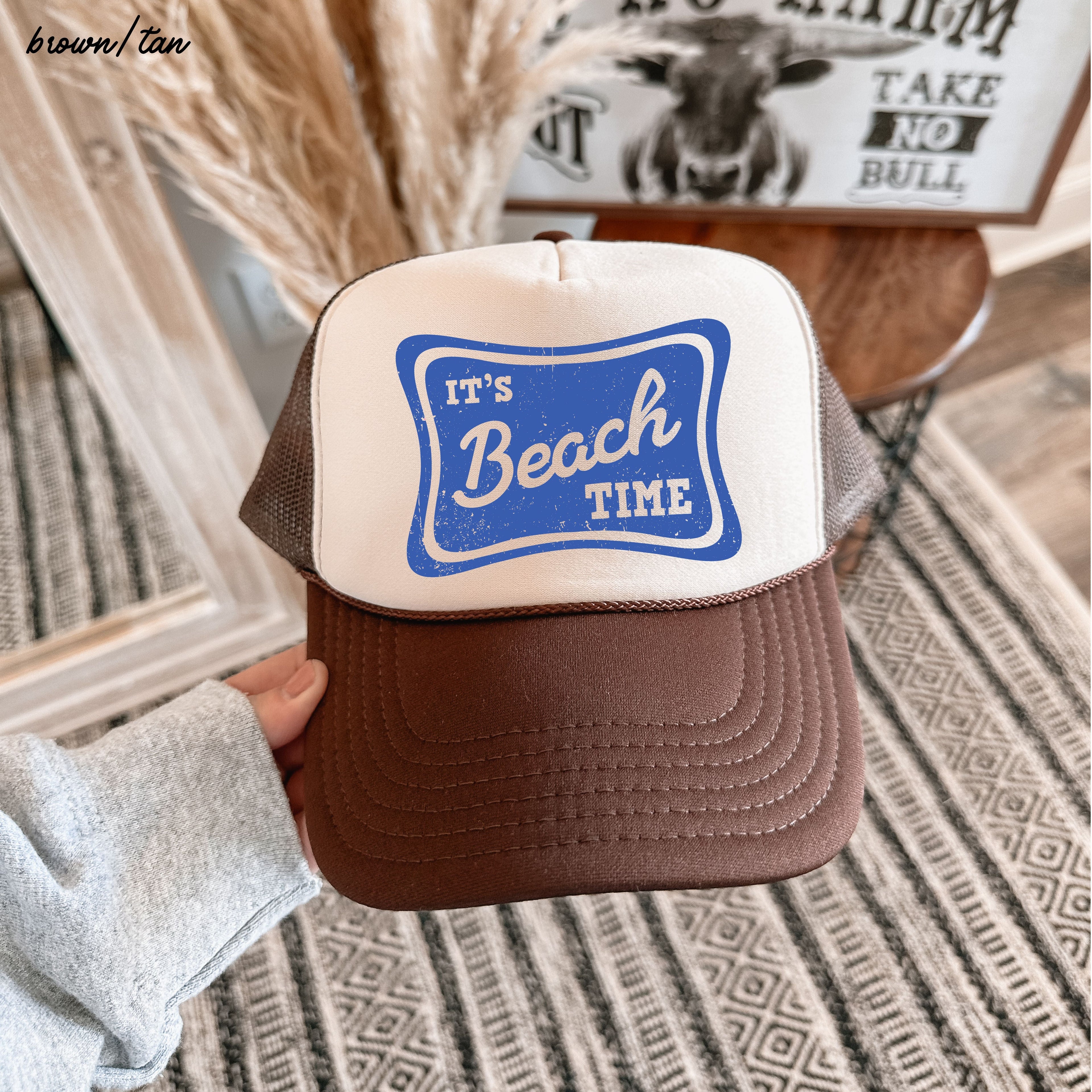It's Beach Time Trucker Hat *9 COLORS Chloe Vs Tank The Boutique