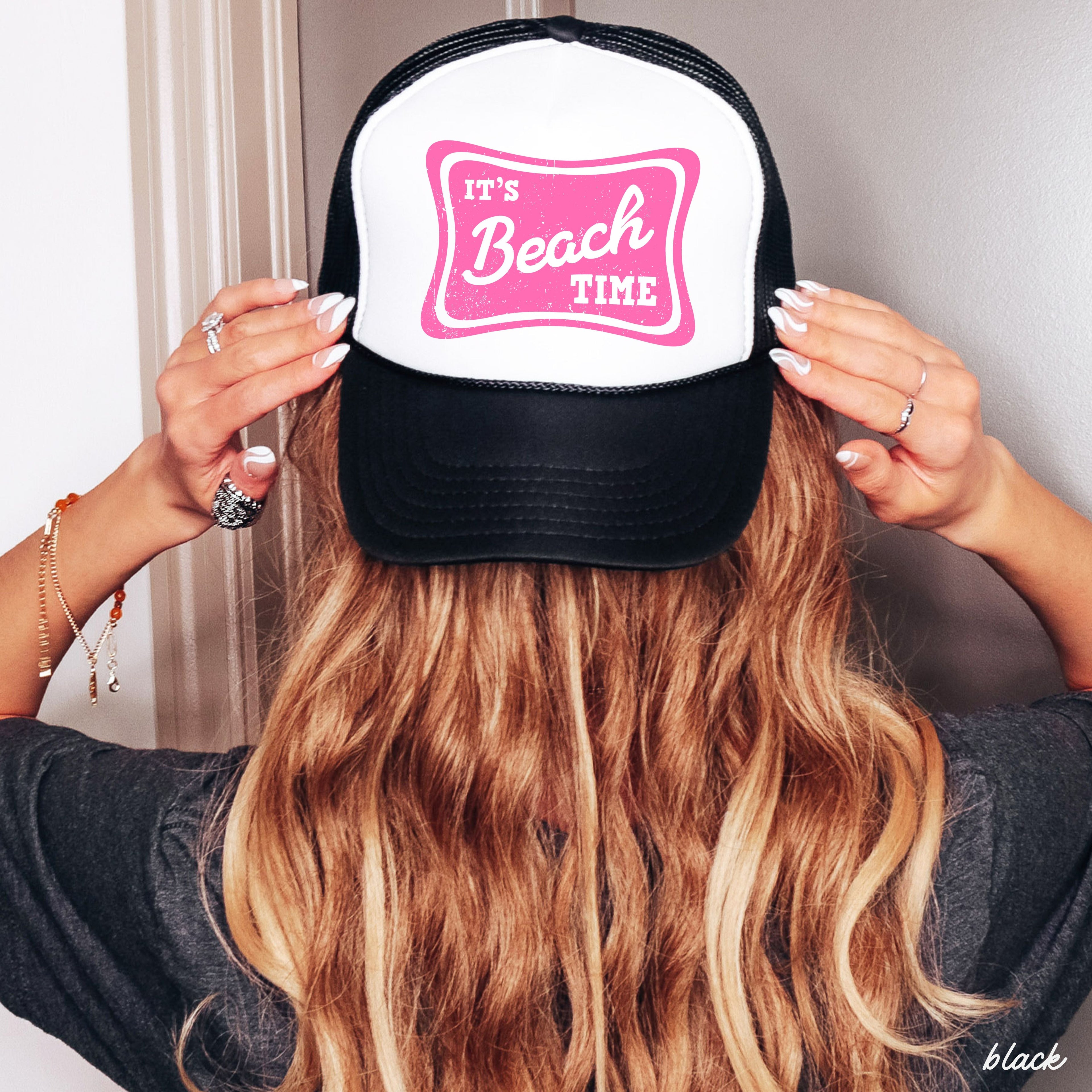 It's Beach Time Trucker Hat *9 COLORS Chloe Vs Tank The Boutique