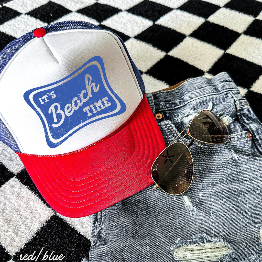 It's Beach Time Trucker Hat *9 COLORS Chloe Vs Tank The Boutique