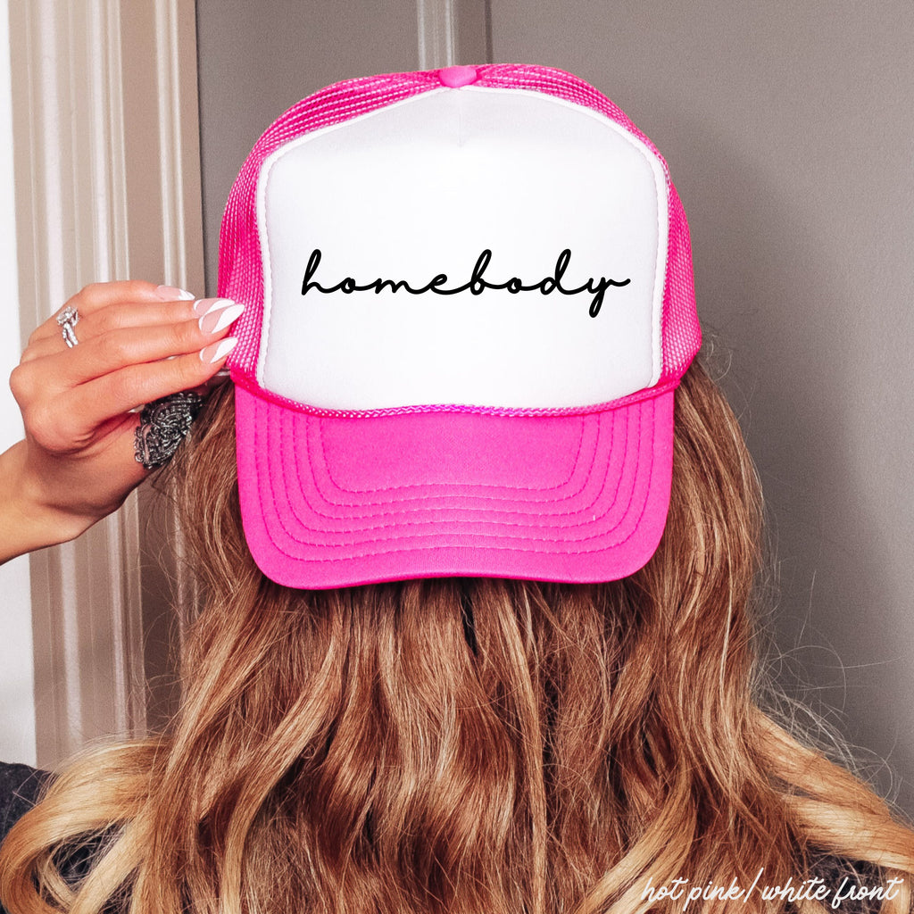 Homebody Cursive Trucker Hat *12 Colors Chloe Vs Tank The Boutique