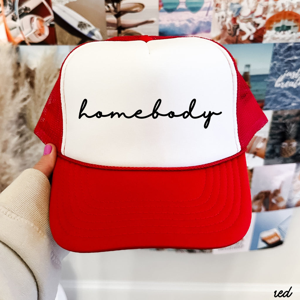 Homebody Cursive Trucker Hat *12 Colors Chloe Vs Tank The Boutique