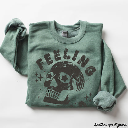 Feeling Good Skull Sweatshirt *7 Colors (S-3X) Chloe Vs Tank The Boutique