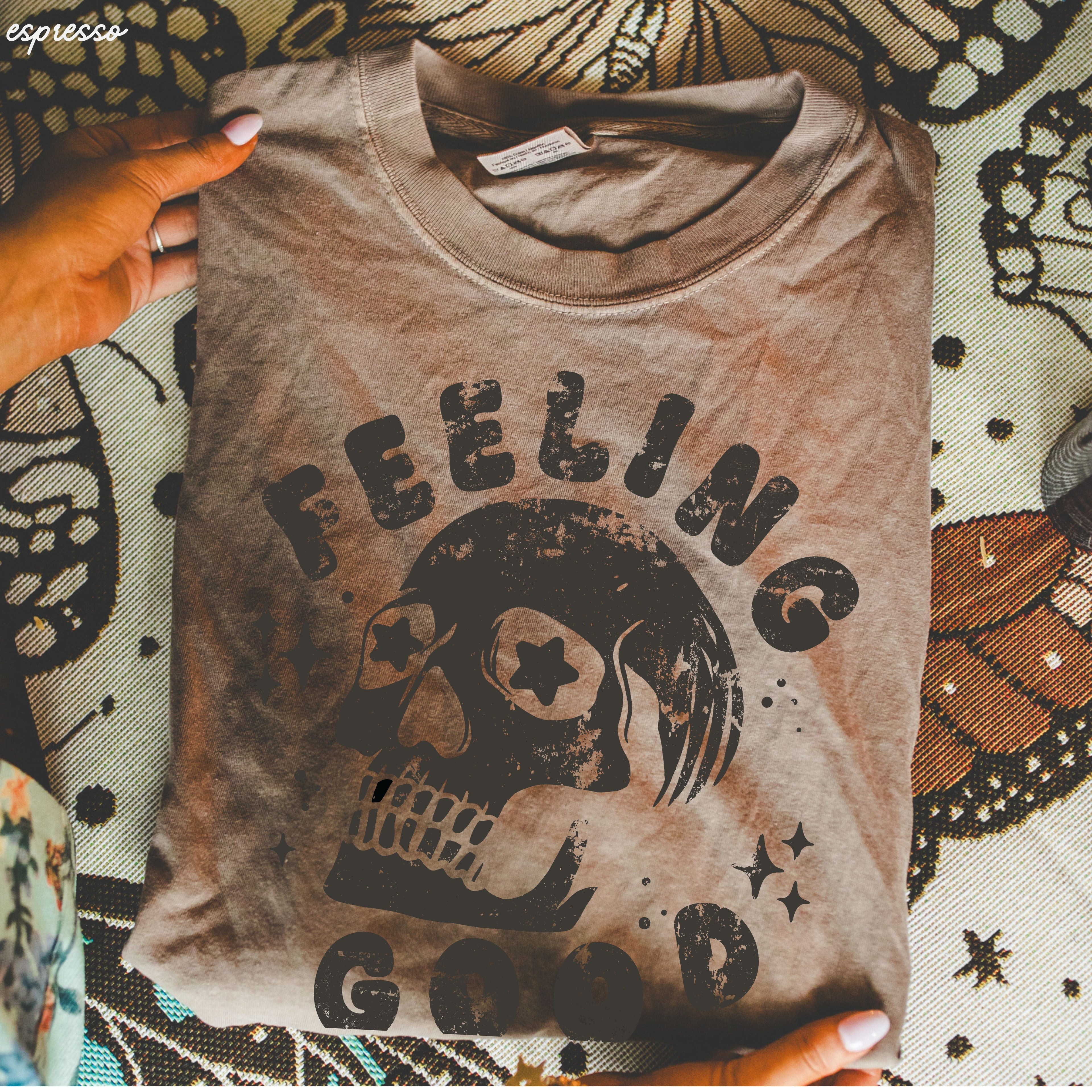 Feeling Good Skull Tee *8 Colors (S-3X) Chloe Vs Tank The Boutique