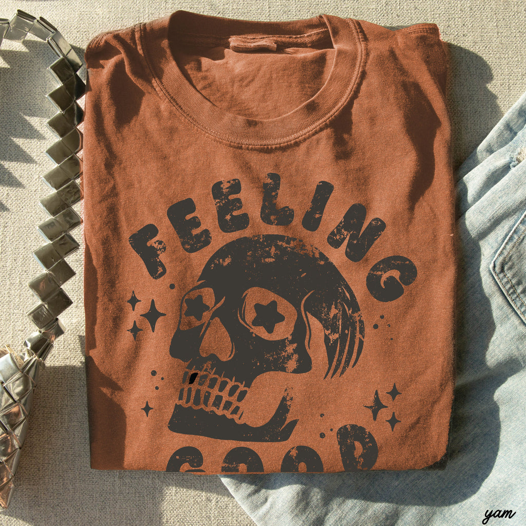 Feeling Good Skull Tee *8 Colors (S-3X) Chloe Vs Tank The Boutique