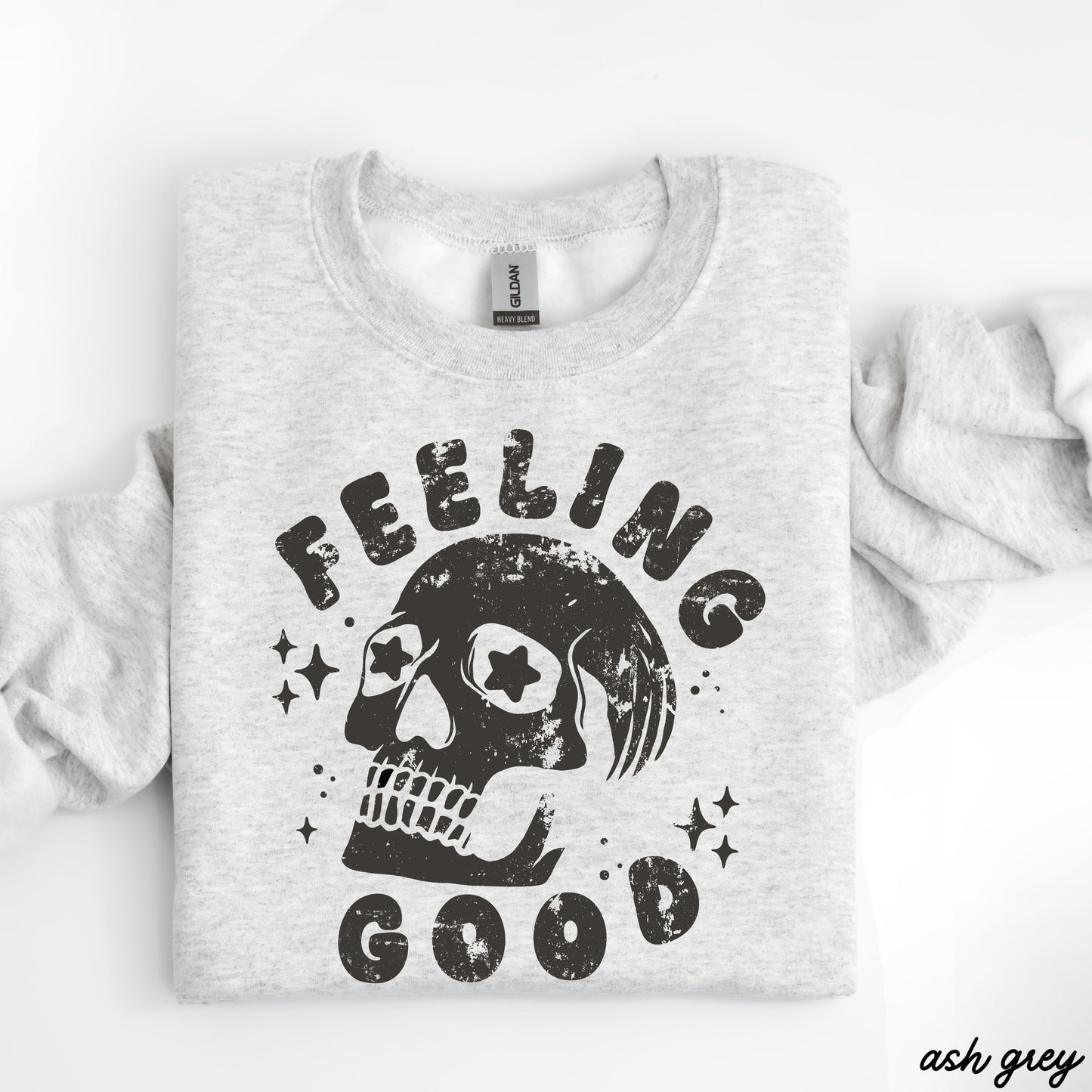 Feeling Good Skull Sweatshirt *7 Colors (S-3X) Chloe Vs Tank The Boutique